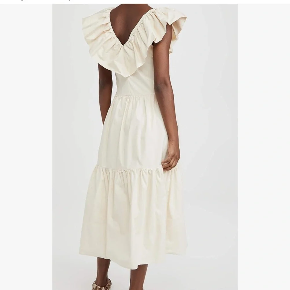 English Factory Ruffle Neck Sleeveless Midi Dress - Picture 3 of 9